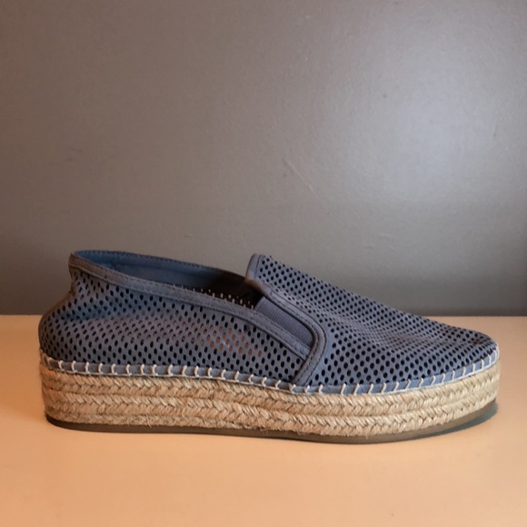 Steve Madden Flat Women's Shoes Blue Suede Wright Espadrille Platform Hal - Picture 3 of 10